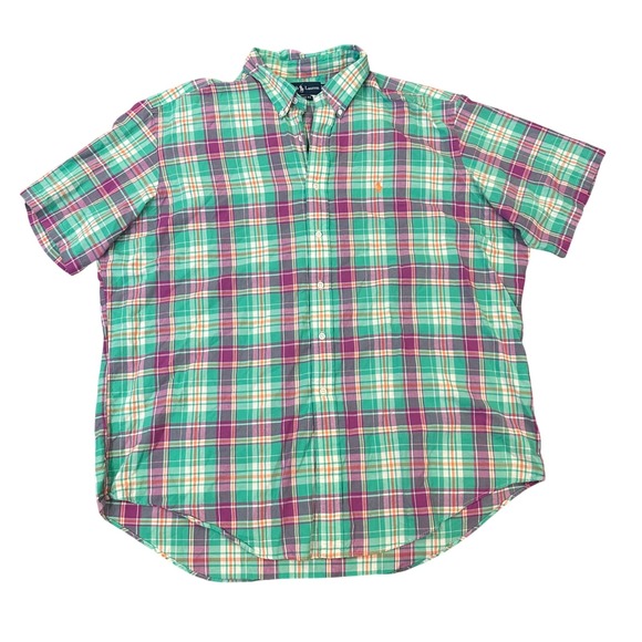Ralph Lauren Other - Ralph Lauren Mens XXL Classic Fit Short Sleeve Plaid Button Down Shirt Green
